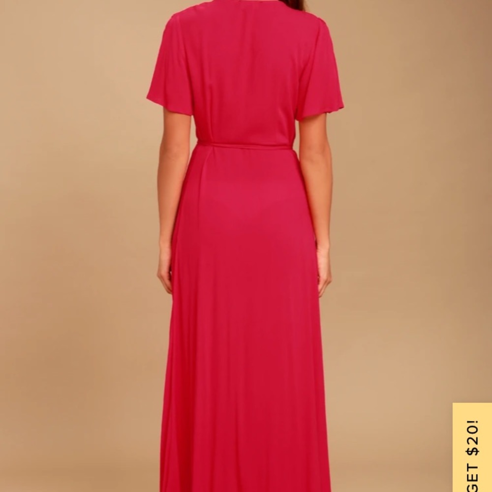 Lulu’s sexy red wrap maxi dress - Picture 2 of 5
